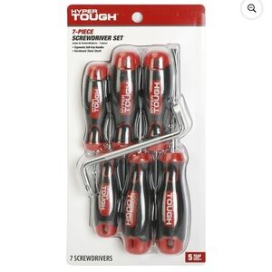 Hyper Tough Heavy-Duty 7-Piece Full Steel Philip and Slotted Screwdriver Set